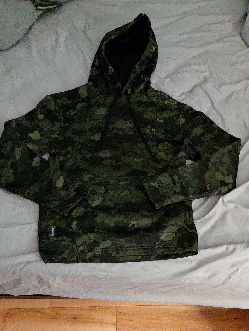 Champion Green Camo Hooded Sweatshirt